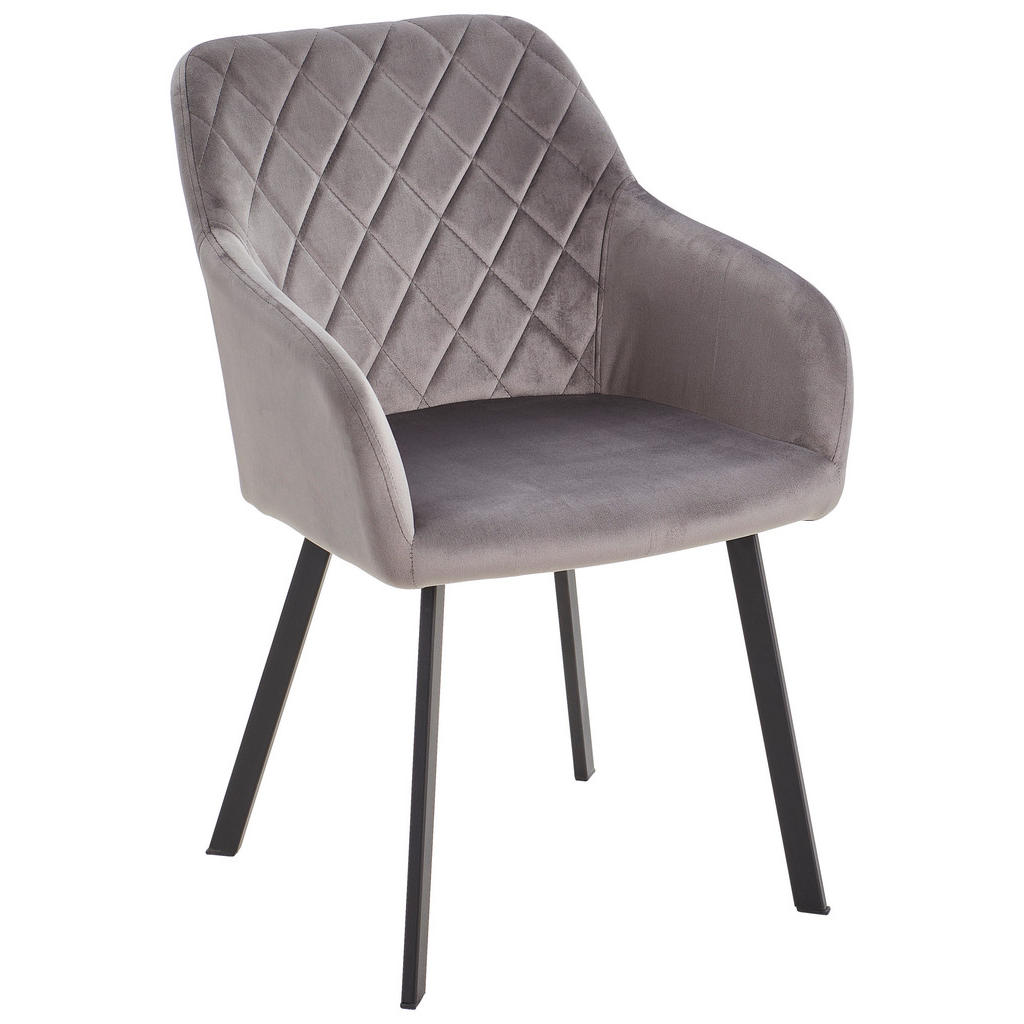 Livetastic ŽIDLE S PODRUČKAMI, železo, samet, šedá