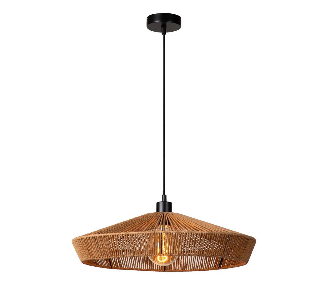 Lucide 10413/50/72 - Lustr na lanku YUNKAI 1xE27/60W/230V pr. 50 cm hnědá 10413/50/72