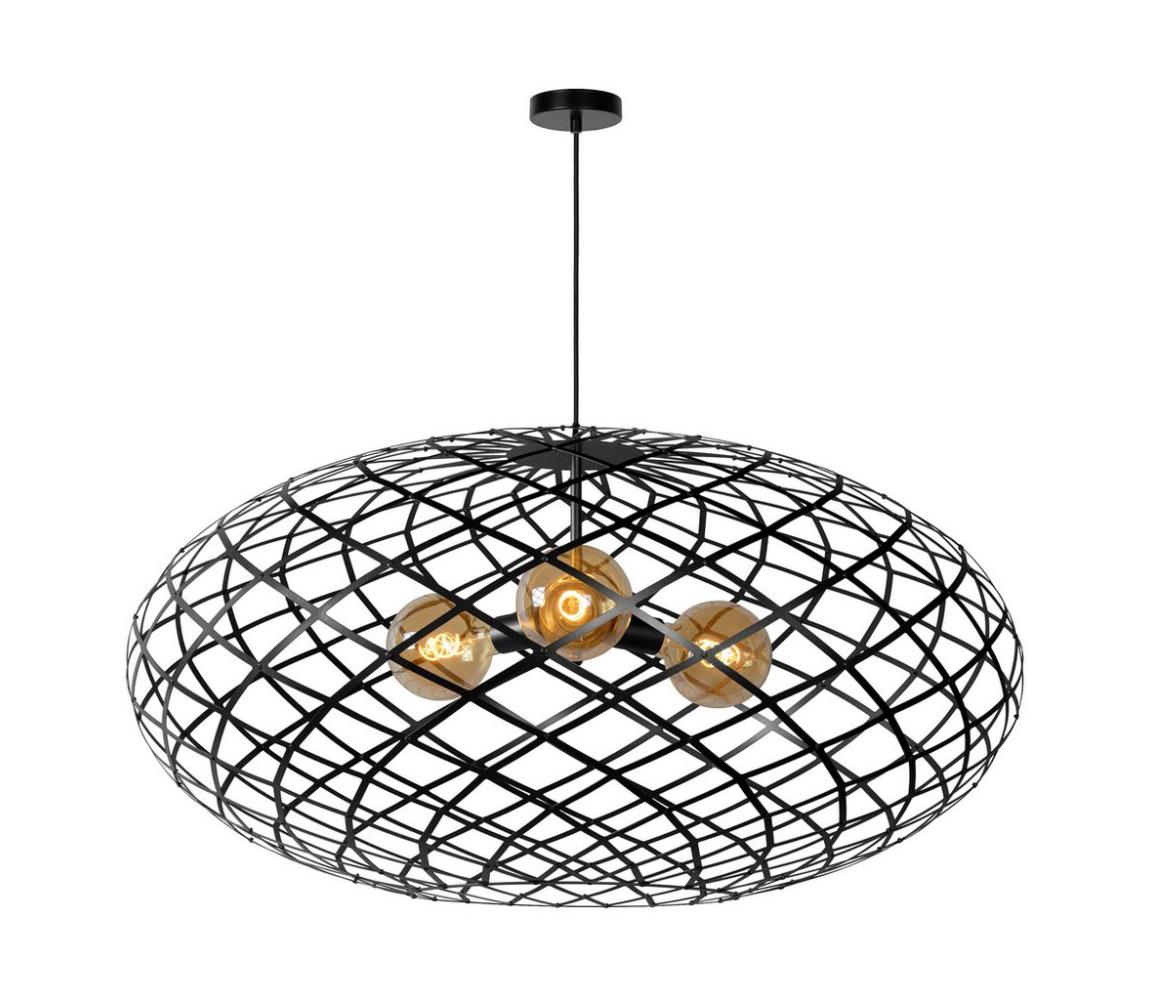Lucide 21417/99/30 - Lustr na lanku WOLFRAM 3xE27/60W/230V černá 21417/99/30