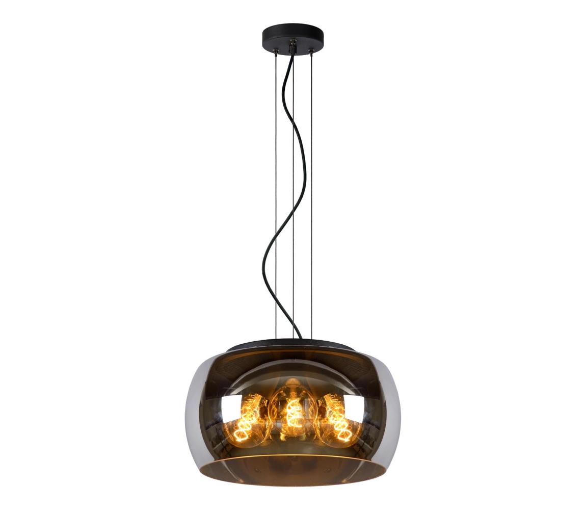 Lucide 45401/40/65 - Lustr na lanku OLIVIA 3xE27/40W/230V pr. 40 cm černá 45401/40/65