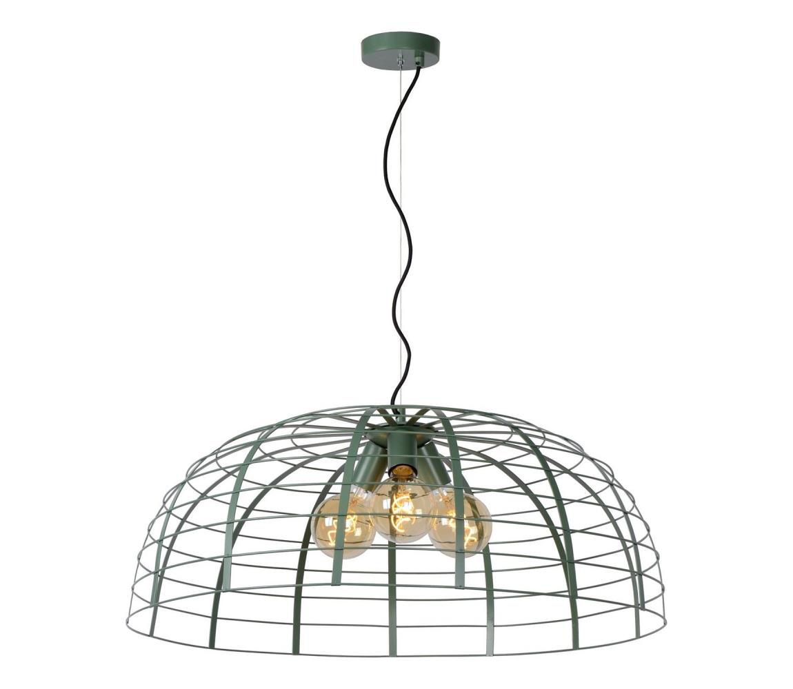 Lucide 45449/76/37 - Lustr na lanku ELODIE 3xE27/40W/230V tyrkysová 45449/76/37