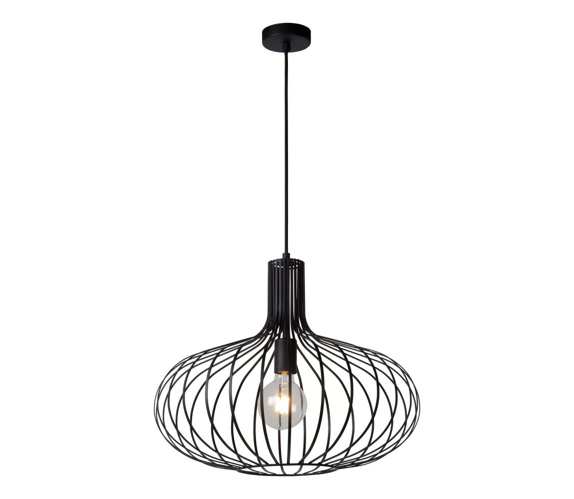 Lucide 78374/50/30 - Závěsné svítidlo MANUELA 1xE27/60W/230V černé 50 cm 78374/50/30