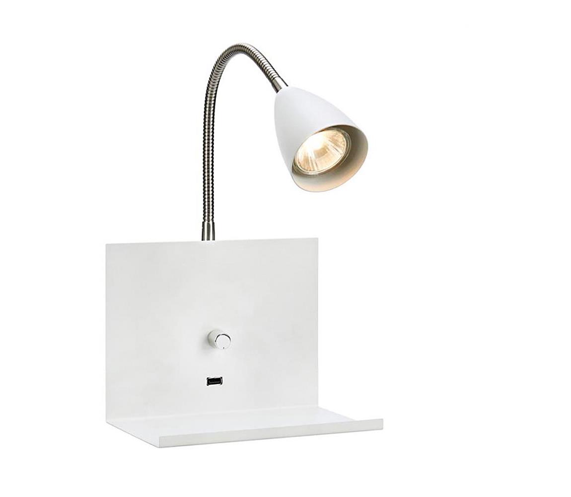 Markslöjd 107140 - Stmívatelné nástěnné svítidlo s USB LOGI 1xGU10/7W/230V 107140