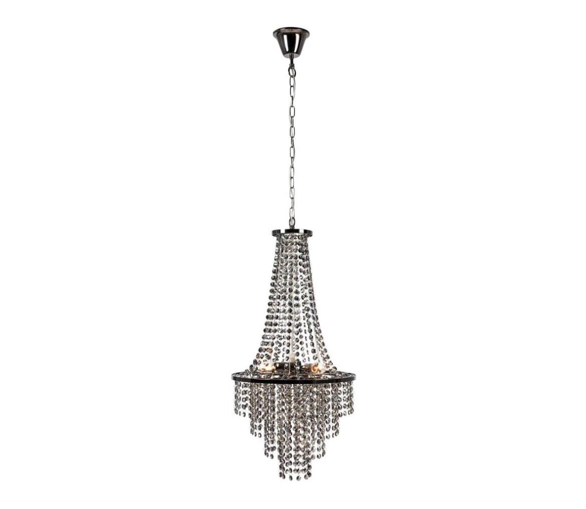 Markslöjd 108124 - Křišťálový lustr na řetězu ALLINGTON 3xE14/25W/230V černá 108124