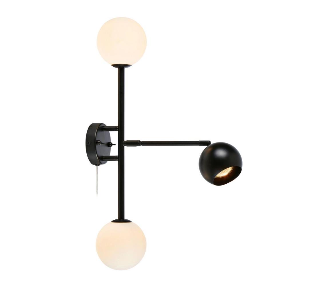 Markslöjd 108255 - Nástěnné svítidlo BESIDE 2xG9/20W/230V + 1xGU10/7W/230V černá 108255
