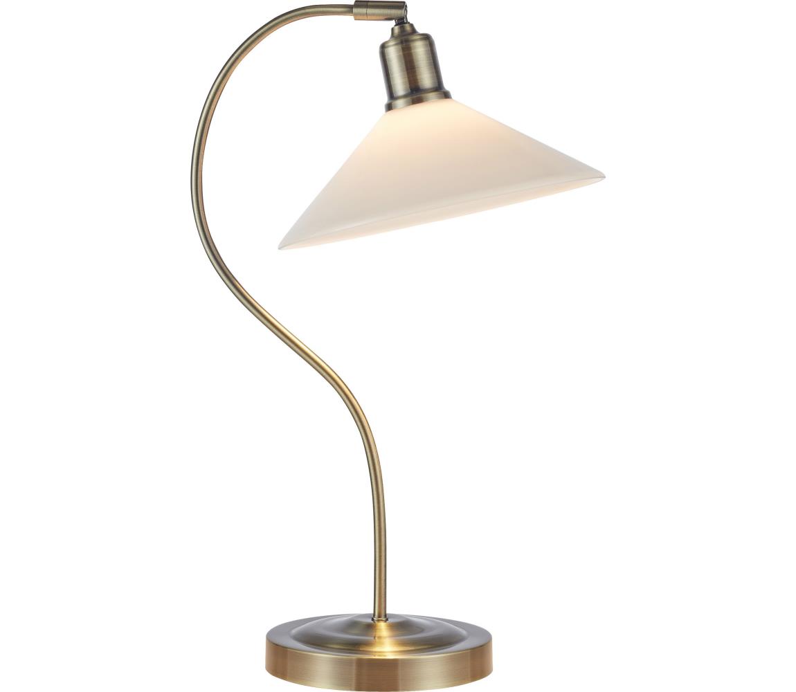 Markslöjd 108863 - Stolní lampa VELA 1xE27/40W/230V mosaz/bílá 108863