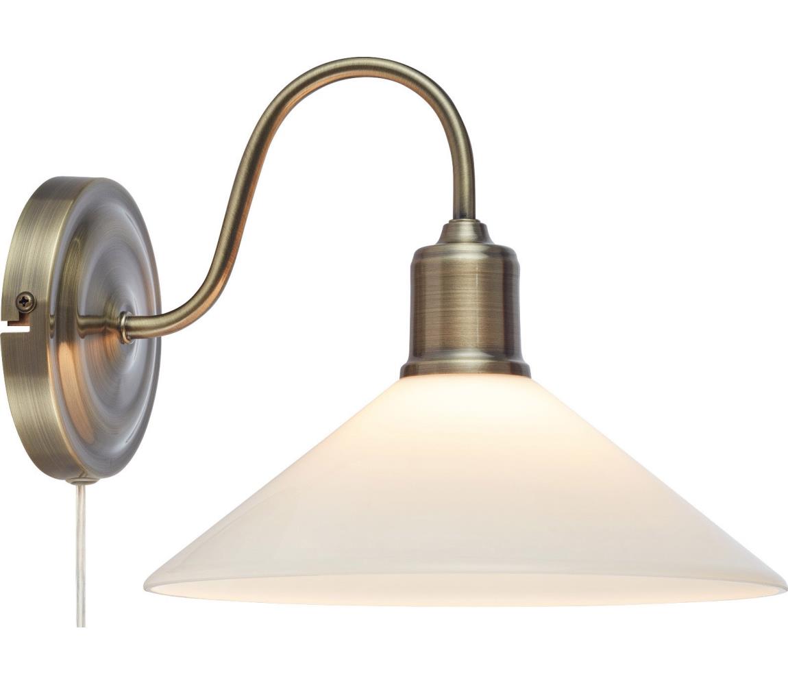 Markslöjd 108865 - Nástěnná lampa VELA 1xE27/40W/230V mosaz/bílá 108865
