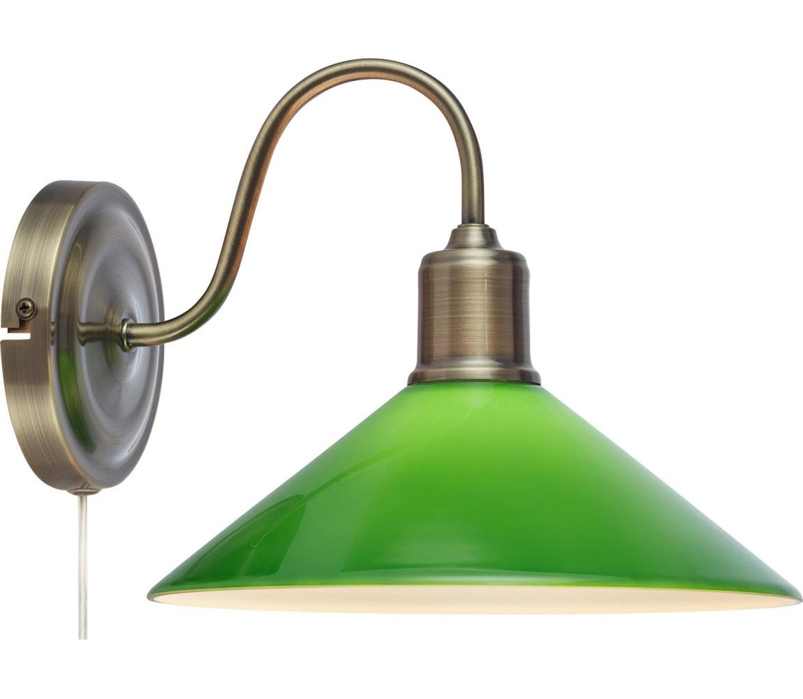 Markslöjd 108866 - Nástěnná lampa VELA 1xE27/40W/230V mosaz/zelená 108866