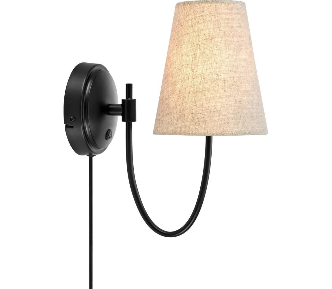 Markslöjd 108907 - Nástěnná lampa AMAR 1xE14/40W/230V len/černá 108907