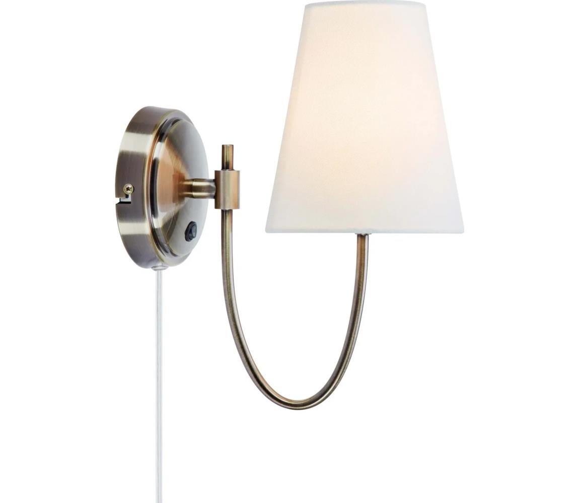 Markslöjd 108908 - Nástěnná lampa AMAR 1xE14/40W/230V bílá/mosaz 108908