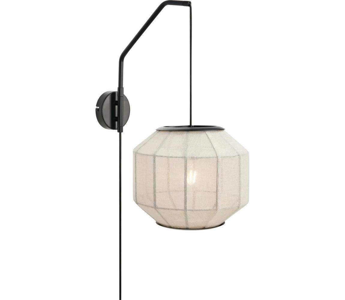 Markslöjd 108957 - Nástěnná lampa ASUKA 1xE27/60W/230V len/černá 108957