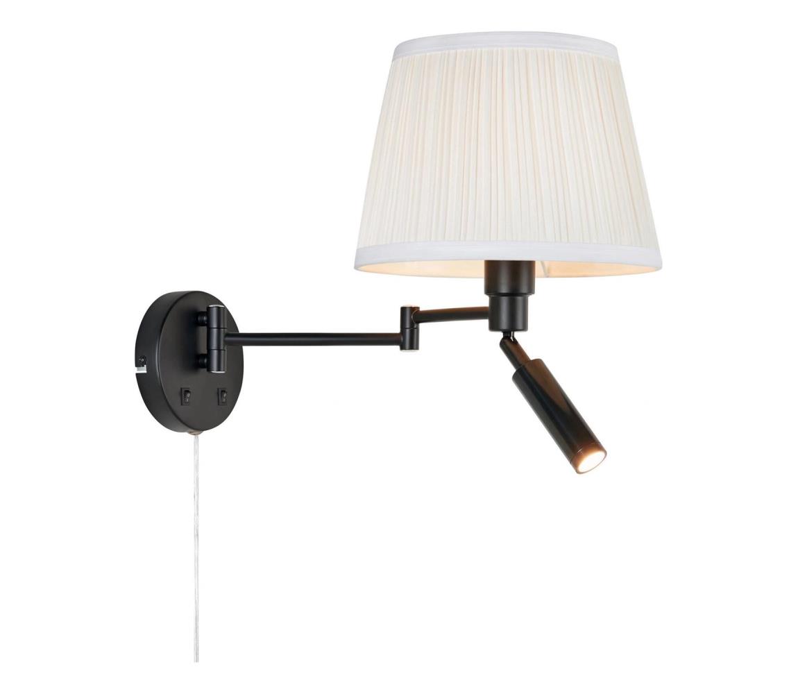 Markslöjd 109016- LED Nástěnná lampa PIVOT 1xE27/40W/230V + LED/4W krémová/černá 109016