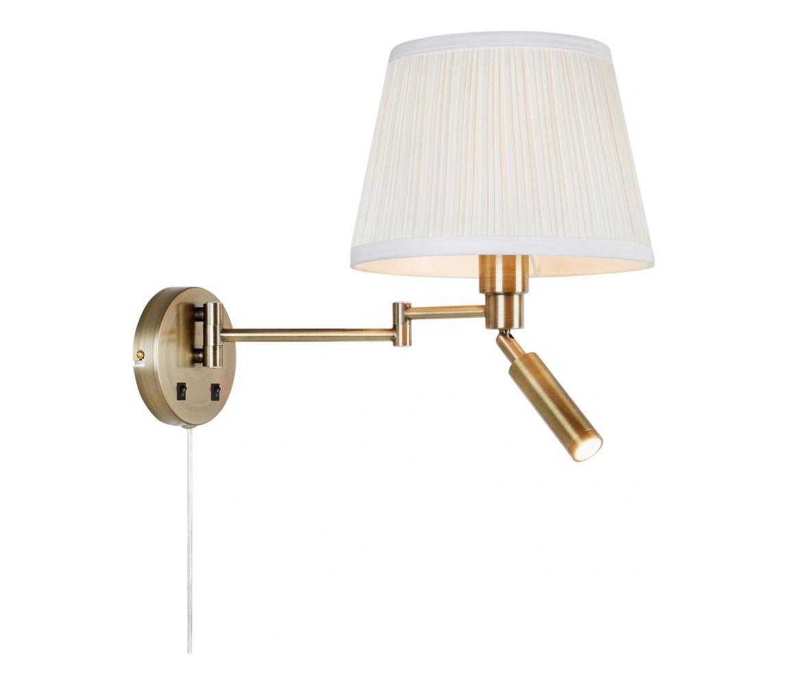 Markslöjd 109017- LED Nástěnná lampa PIVOT 1xE27/40W/230V + LED/4W krémová/mosaz 109017