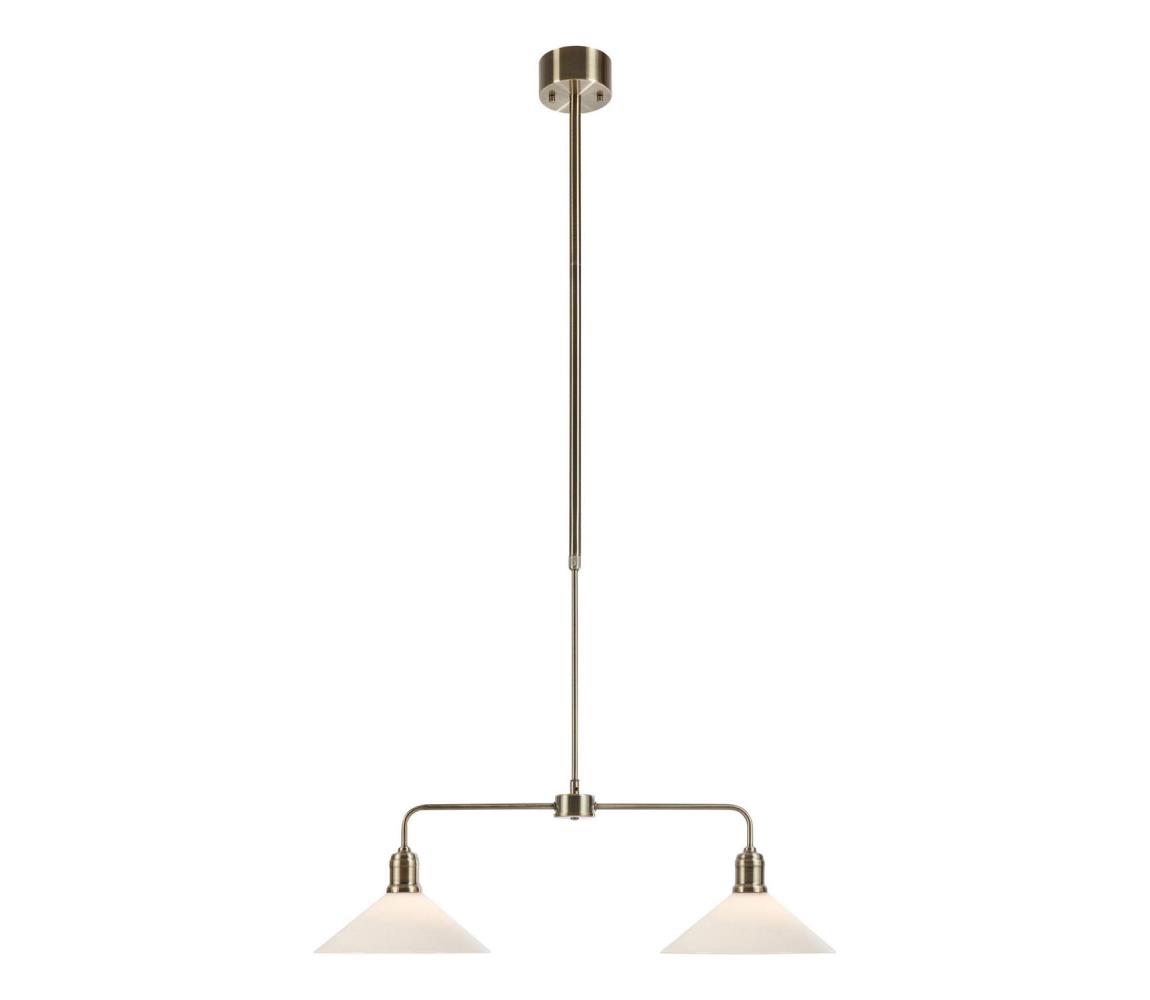 Markslöjd 109160 - Lustr na tyči VELA 2xE27/60W/230V bílá/mosaz 109160