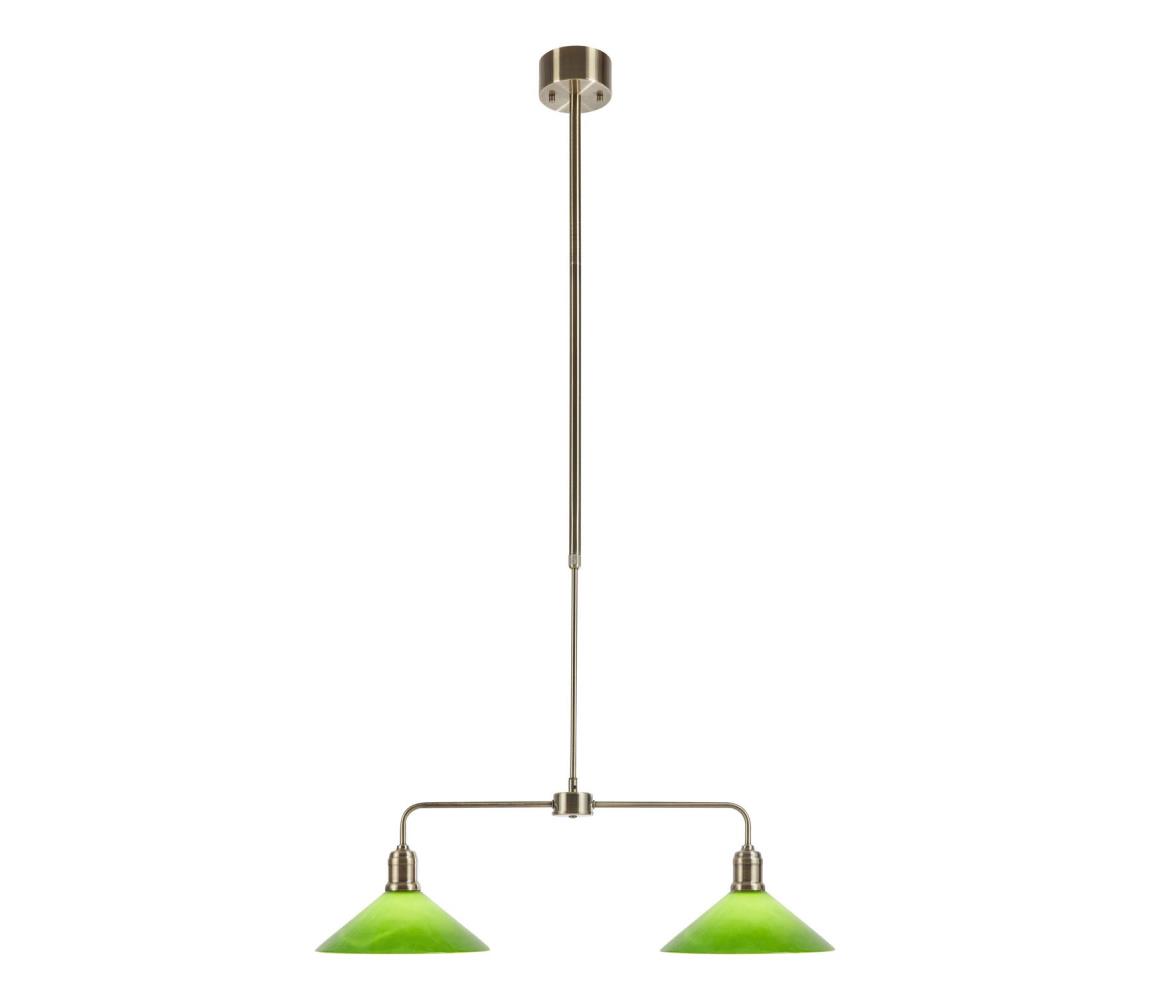 Markslöjd 109161 - Lustr na tyči VELA 2xE27/60W/230V zelená/mosaz 109161
