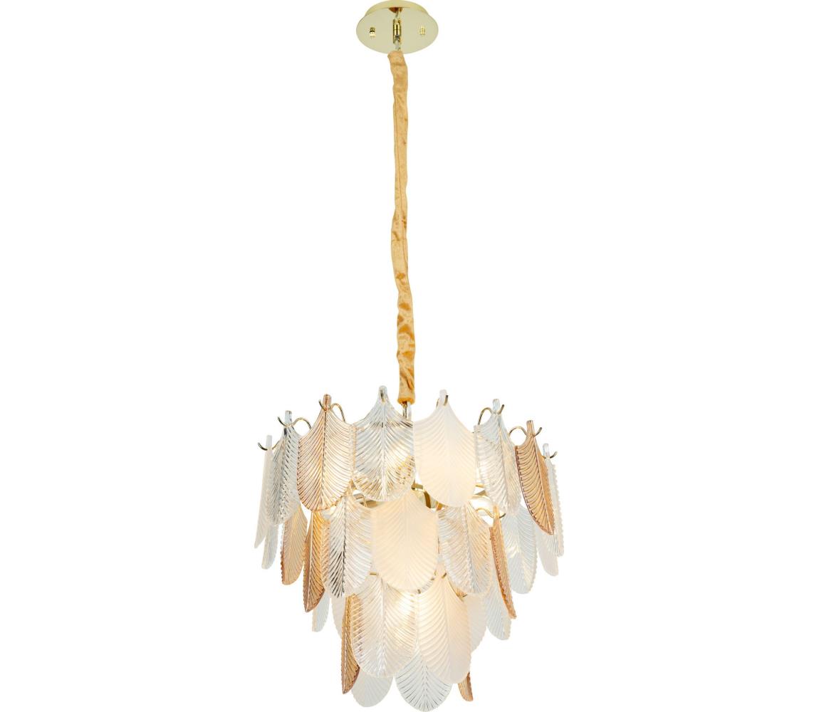 MAXLIGHT P0417 - Lustr na řetězu ARWENA 7xE14/40W/230V pr. 50 cm zlatá P0417