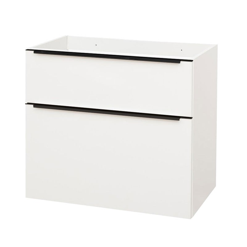 Mereo Mailo, koupelnová skříňka 81cm, bílá, mat, černé madlo CN541SB