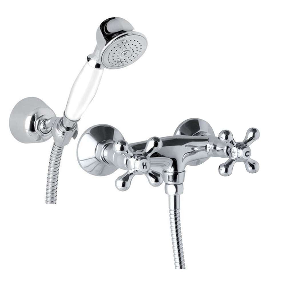 Mereo Sprchová nástěnná baterie, Retro Viktorie, 100 mm, s příslušenstvím, chrom CBL601A