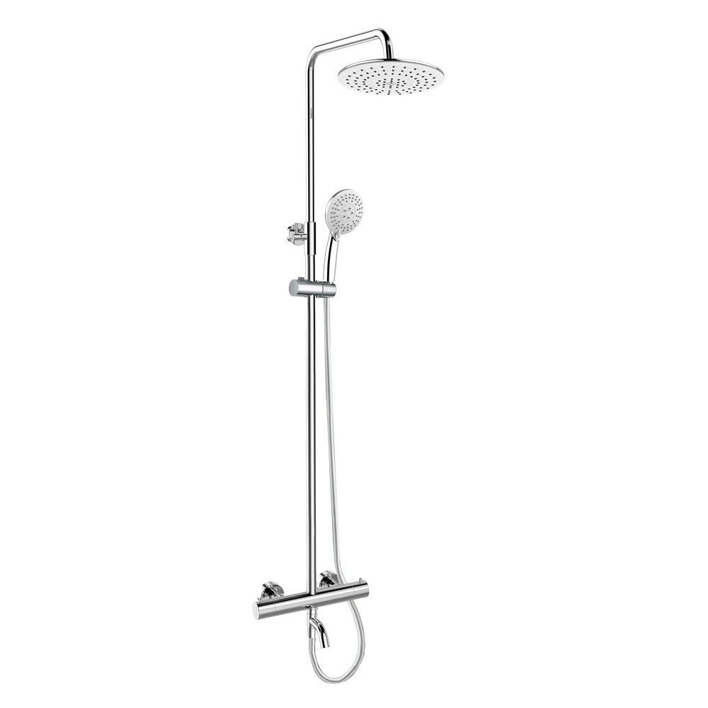 Mereo Termostatická vanová baterie talířovou kulatou sprchou, bílá CB60101TSH