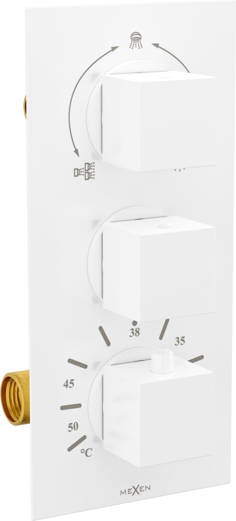 MEXEN Cube termostatická baterie sprcha/vana 3 W Výstup 77503-20