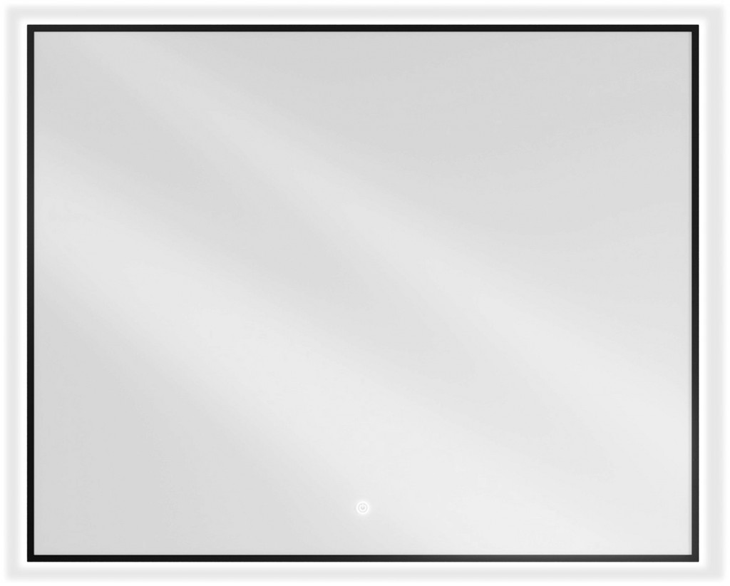 MEXEN Erma zrcadlo s osvětlením 100 x 80, LED 6000K, černý rám 9814-100-080-611-70