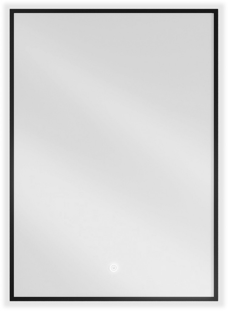 MEXEN Erma zrcadlo s osvětlením 50 x 70, LED 6000K, černý rám 9814-050-070-611-70