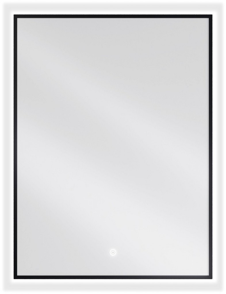 MEXEN Erma zrcadlo s osvětlením 60 x 80, LED 6000K, černý rám 9814-060-080-611-70
