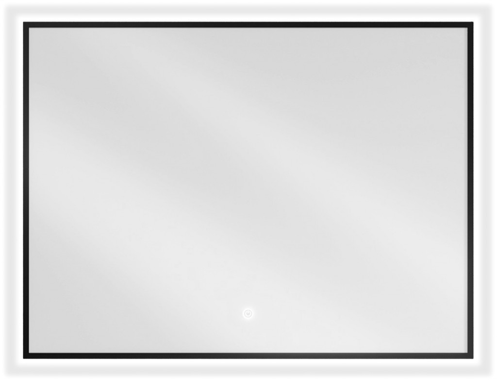 MEXEN Erma zrcadlo s osvětlením 80 x 60, LED 6000K, černý rám  9814-080-060-611-70