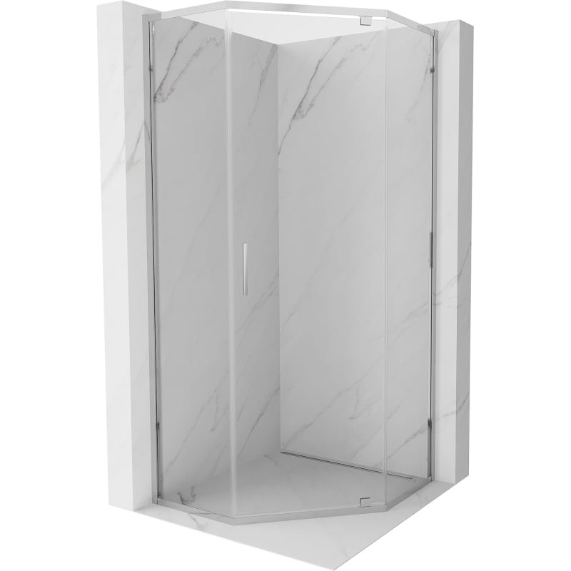MEXEN Exo sprchová kout pětiboký křídlový 90 x 90, transparent, chrom 812-090-090-01-00