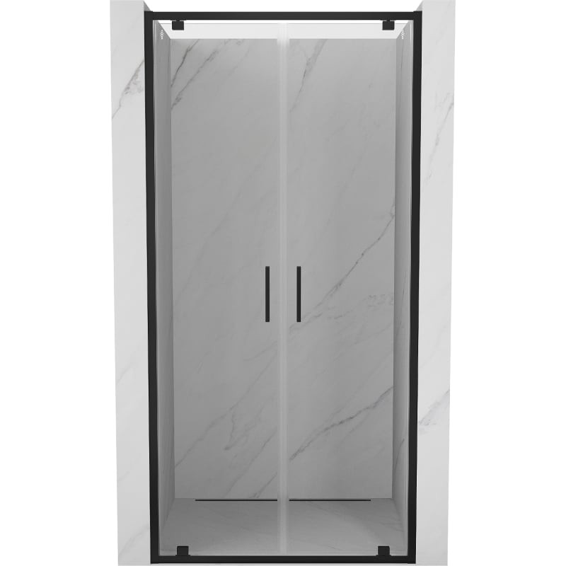 MEXEN Exo sprchové dveře křídlové 80, transparent, černá 8182-080-000-70-00