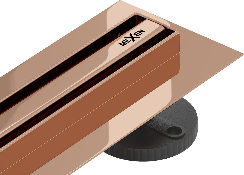 MEXEN Flat 360 Slim žlab otočný 100 cm růžové zlato 1641100