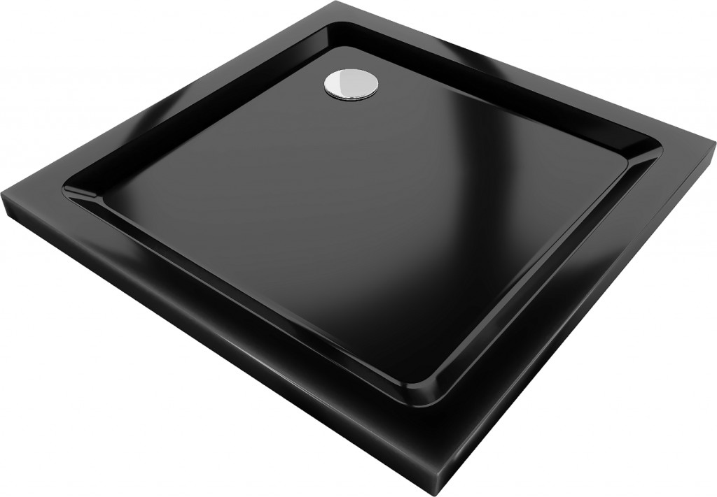 MEXEN Flat sprchová vanička čtvercová slim 70 x 70, černá 40707070