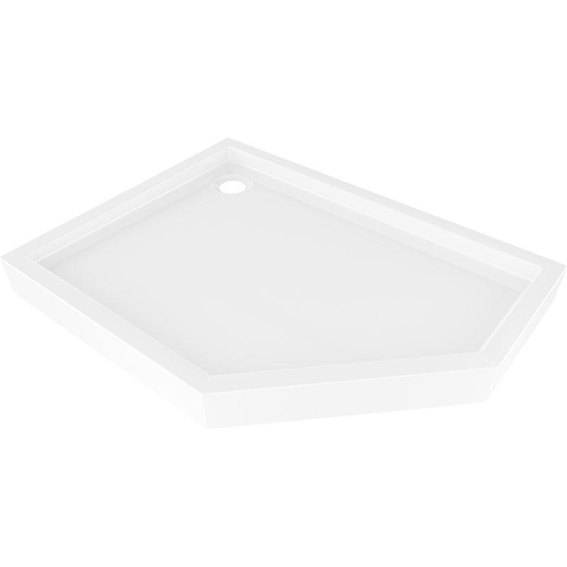 MEXEN Flow+ pětiboká sprchová vanička levá 100 x 90, bílá lesk 46P109010LH