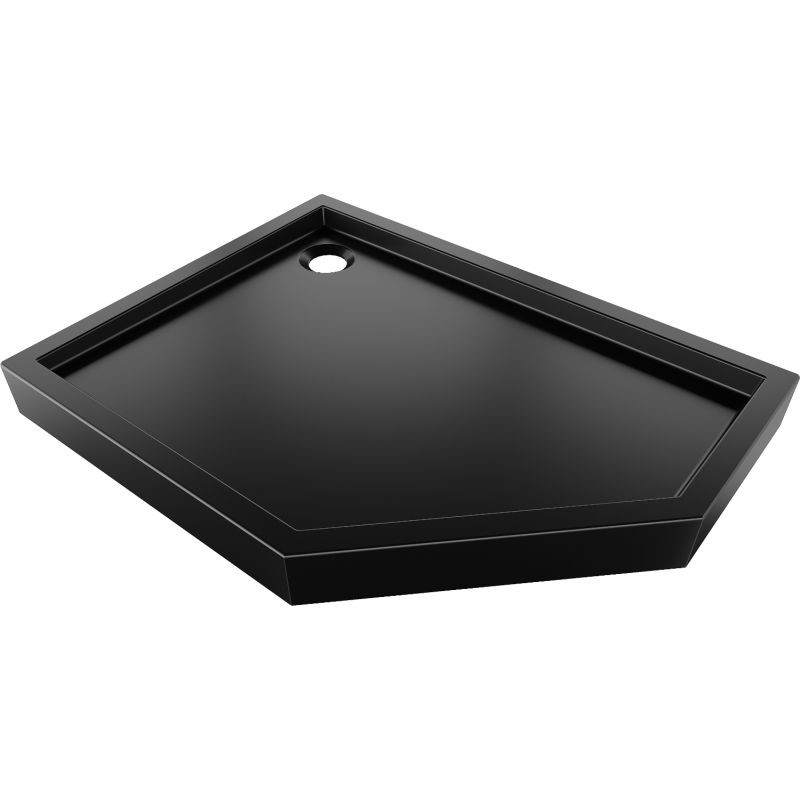 MEXEN Flow+ pětiboká sprchová vanička levá 100 x 90, černá mat 46P709010LH