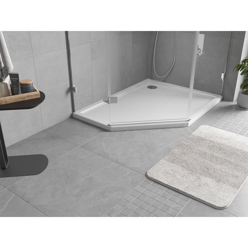 MEXEN Flow pětiboká sprchová vanička slim pravá 100 x 80, bílá lesk 46P108010R