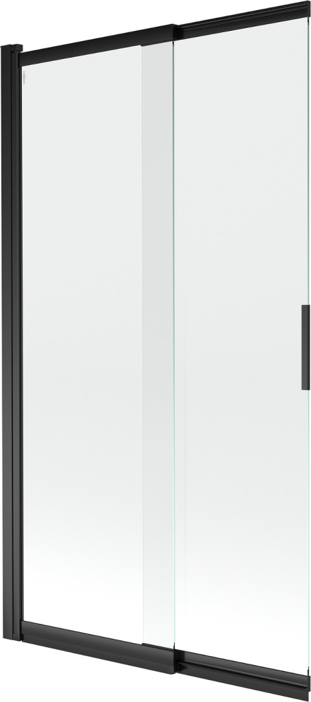 MEXEN Fox 2-křídlá posuvná vanová zástěna 100 x 150, transparent, černá 891-100-002-70-00