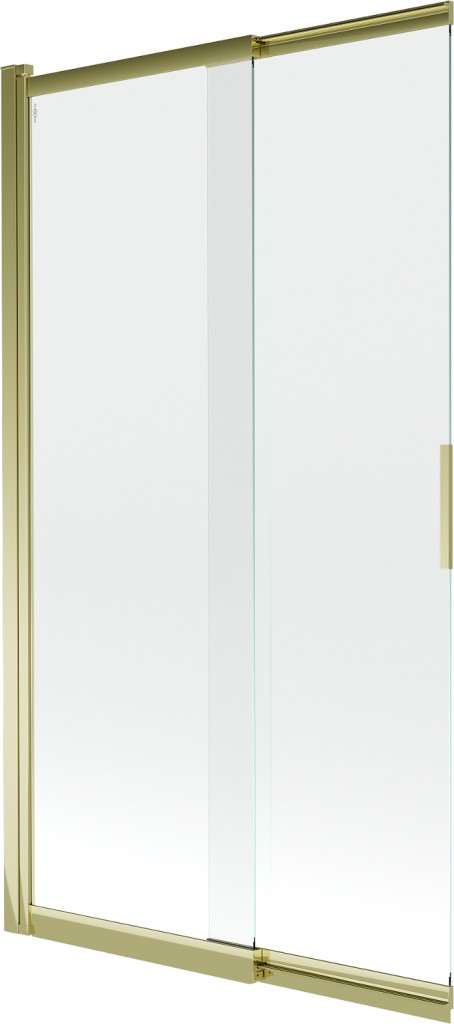 MEXEN Fox 2-křídlá posuvná vanová zástěna 100 x 150, transparent, zlatá 891-100-002-50-00