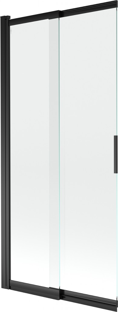 MEXEN Fox 2-křídlá posuvná vanová zástěna 85 x 150, transparent, černá 891-085-002-70-00