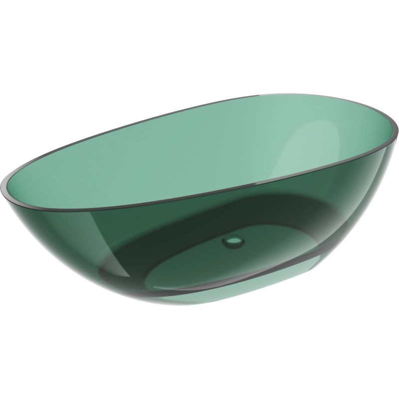 MEXEN Glass teal volně stojící vana transparentna 170 x 85, korek chrom 58061708511