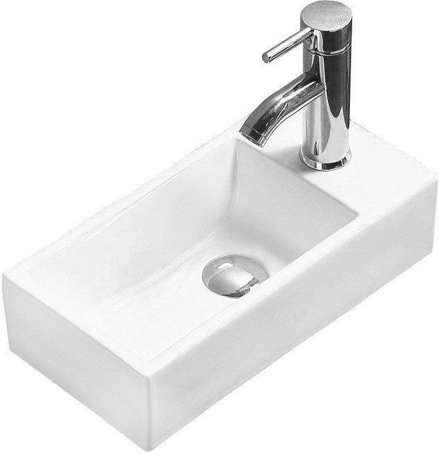 MEXEN Inez umyvadlo na desku vlevo 45x25, bílá 21434500L