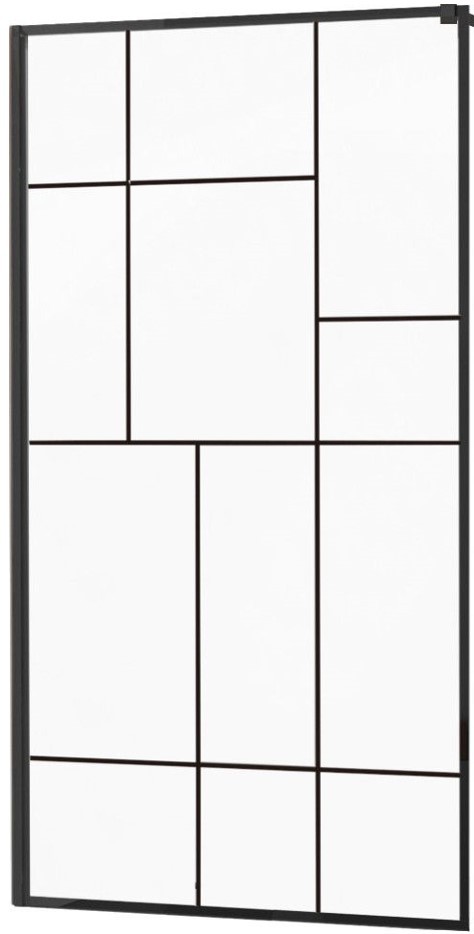 MEXEN KIOTO walk-in 120x200 cm 8mm černé vzor-2 samostatné sklo 800-120-000-00-78