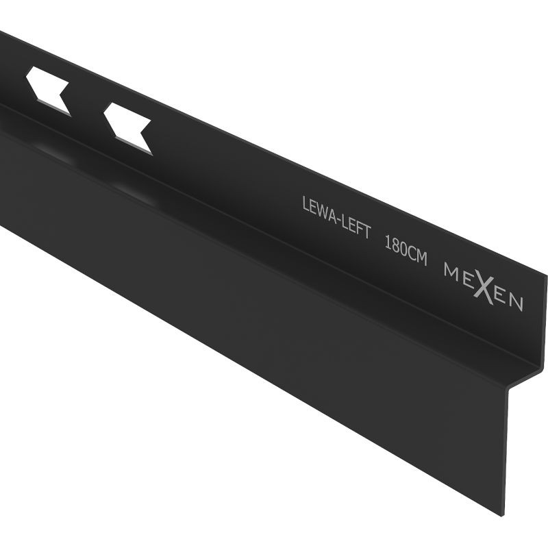 MEXEN Line-B spádová lišta nástěnná 180 cm levá, černá 187002180L