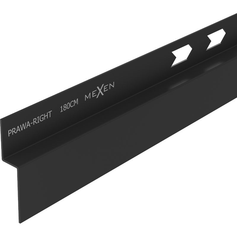 MEXEN Line-B spádová lišta nástěnná 180 cm pravá, černá 187002180R