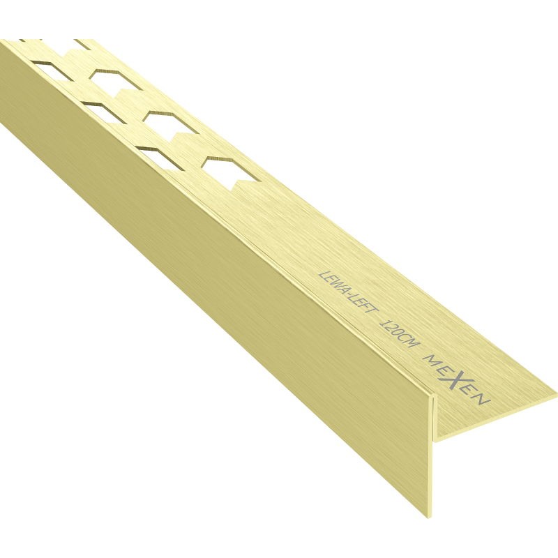 MEXEN Line-B spádová lišta podlahová 120 cm levá, zlato kartáčovaná 185501120L
