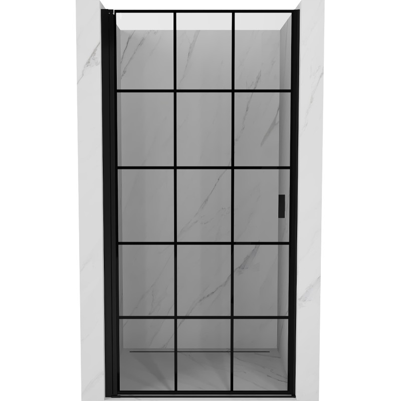 MEXEN MIST dveřní část (1d) 90x200 cm 6mm černá, dekor, levé 8A2-090-000-70-77-L