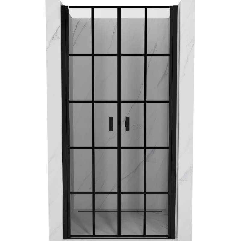 MEXEN MIST dveřní část (d+d) 80x200 cm 6mm černá, dekor 8A7-080-000-70-77