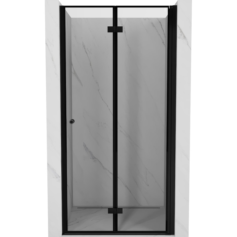 MEXEN MIST dveřní část zalamovací 90x200 cm 6mm černá, okraj, pravé 8A6-090-000-70-70-P