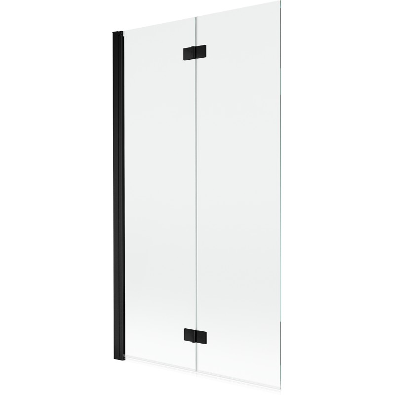MEXEN MIST vanová zástěna 100x150 cm 6mm 2-s, černá, čirá, levá 8A9-100-002-70-00-L