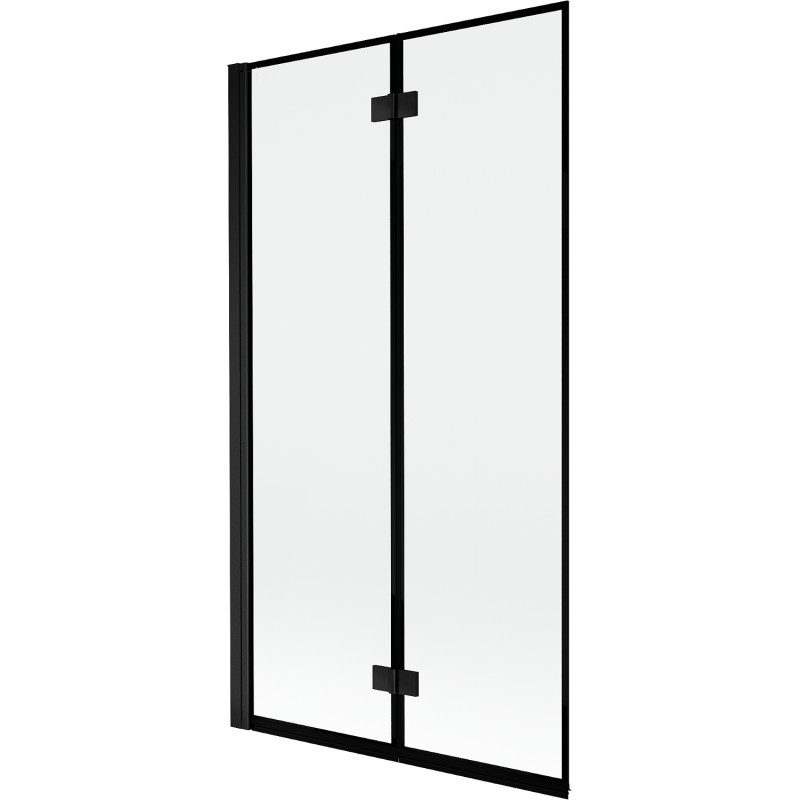 MEXEN MIST vanová zástěna 100x150 cm 6mm 2-s, černá, okraj, levá 8A9-100-002-70-70-L