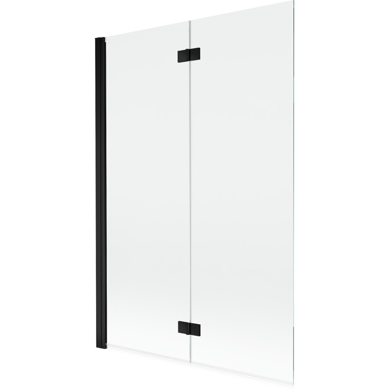 MEXEN MIST vanová zástěna 120x150 cm 6mm 2-s, černá, čirá, levá 8A9-120-002-70-00-L